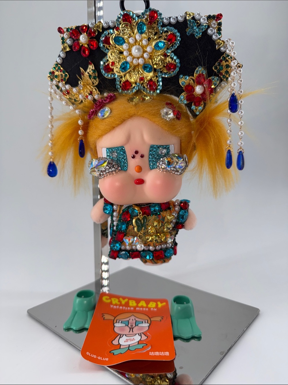Cry baby Bejeweled Doll Keychain Ornament - Multicolor